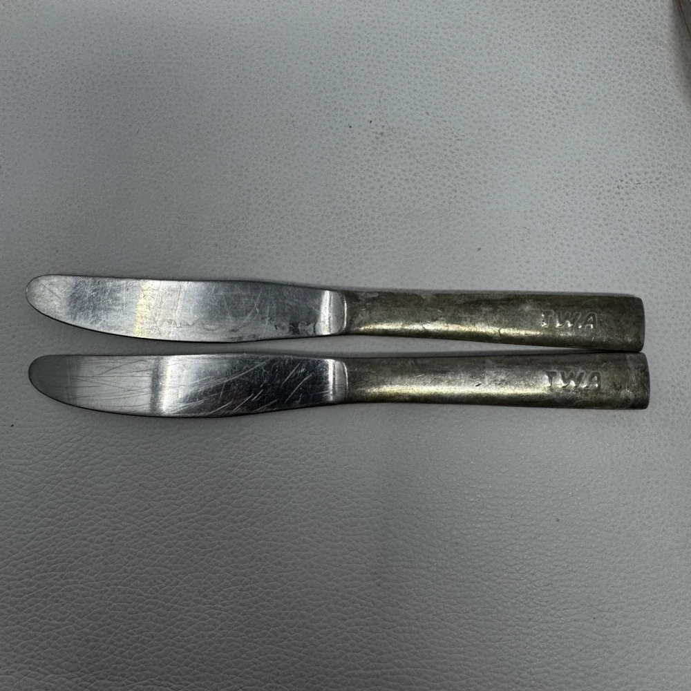 TWA Airline Flatware Lot 11 Oneida Intl Silver Co Forks Spoons Knives Vintage